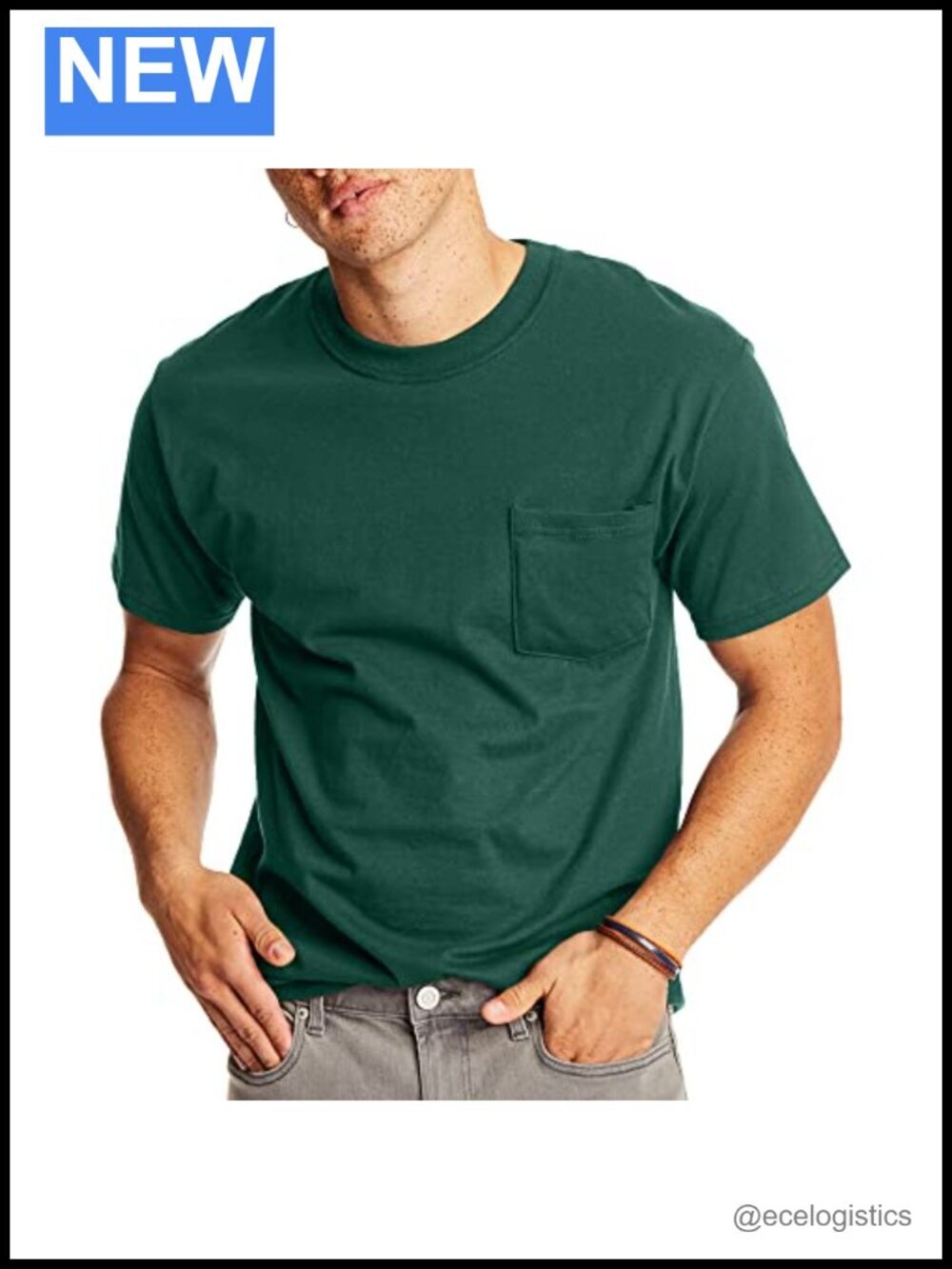 Heavyweight Cotton Pocket Tee, Full-Cut, Ringspun, Crewneck, Tee for Men
